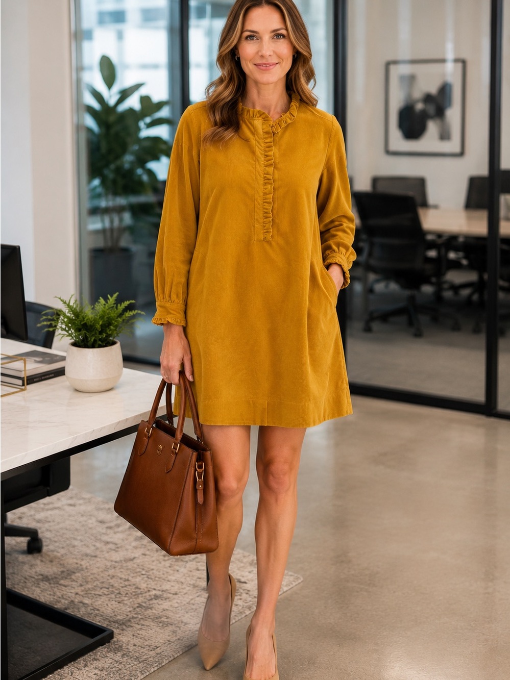 ANN‎ MASHBURN Nicky Popover corduroy dress